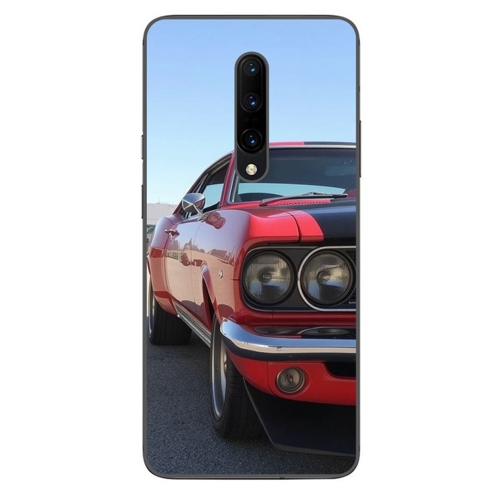 Husa compatibila cu OnePlus 7 Pro Silicon Gel Tpu Model Red Muscle Car