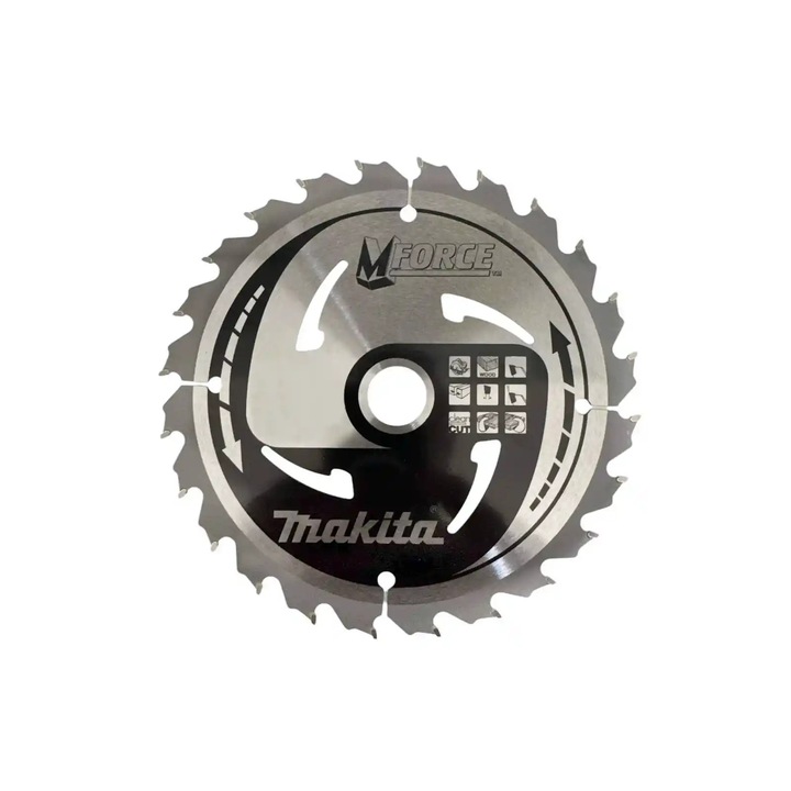 Pânză circulară Makita Mforce 165x20x1, 2mm, 24 dinți, pentru lemn