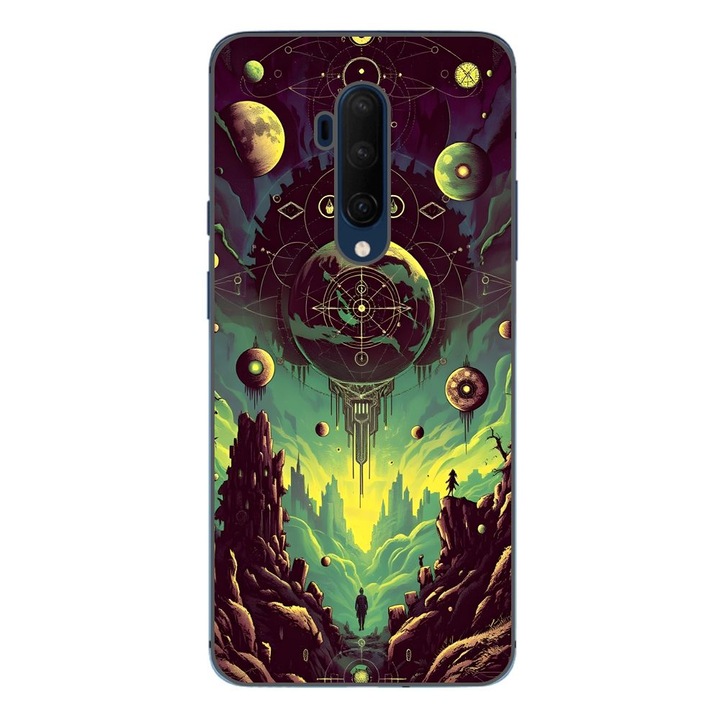 Husa compatibila cu OnePlus 7T Pro Silicon Gel Tpu Model Mystical Planet