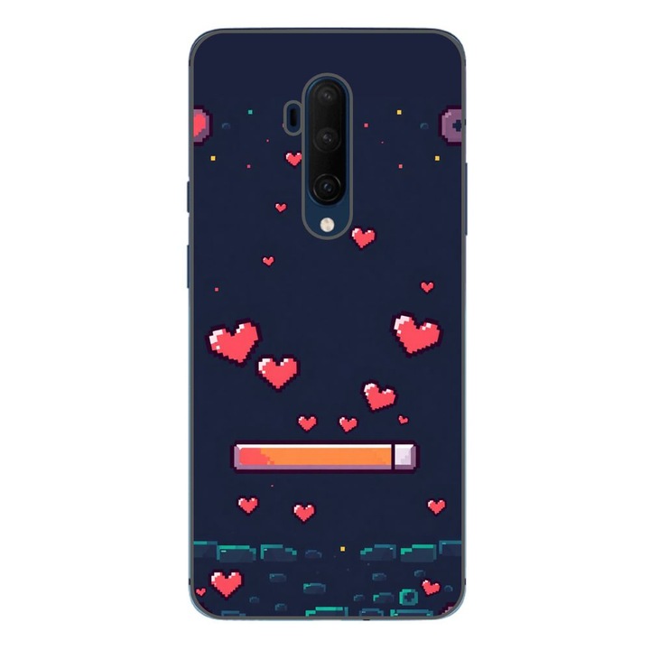 Husa compatibila cu OnePlus 7T Pro Silicon Gel Tpu Model Pixelated Healthbar