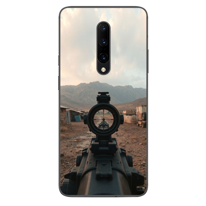 Husa compatibila cu OnePlus 7 Pro Silicon Gel Tpu Model First Person Shooter