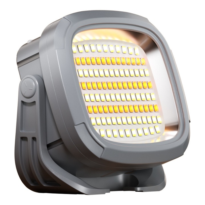 Lampa solara, Aiorber, portabila, poate fi folosita ca incarcator portabil, incarcare prin port Type-C, baterie incorporata, potrivita pentru camping si situatii de urgenta, culoare gri