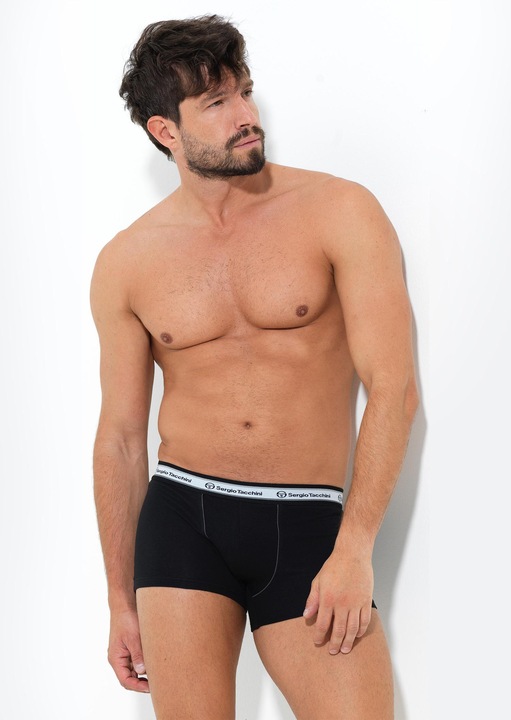 Set 3 Perechi Boxeri Barbati, Sergio Tacchini, 9000, Multicolor, Bumbac Moale Si Respirabil, Banda Elastica Cu Logo, Croiala Sport Confortabila, Ideali Pentru Activitati Zilnice, Material Elastic De Inalta Calitate, Negru