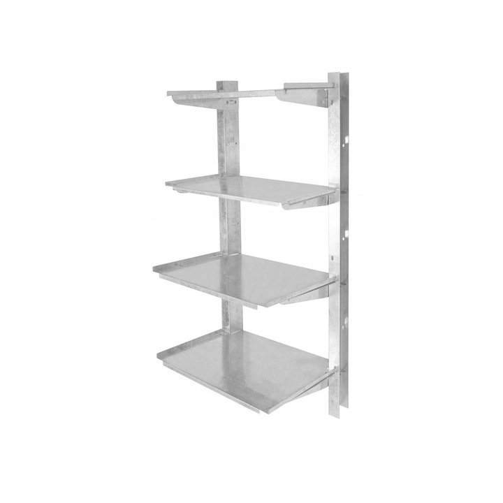 Set de rafturi Grindi, 4 niveluri, argintiu, 30x30x80 cm