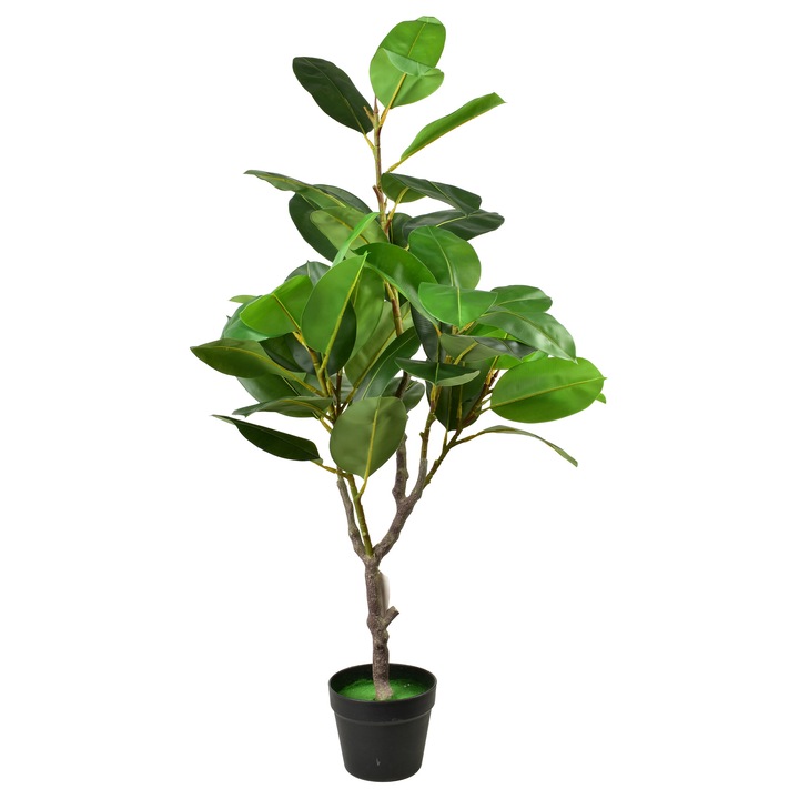 Planta artificiala, plastic, viridis, ficus, 120 cm, verde, 1 bucata