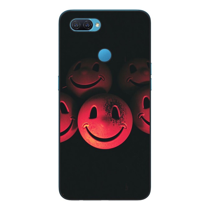 Husa compatibila cu Oppo A12 Silicon Gel Tpu Model Grungy Smiley Faces