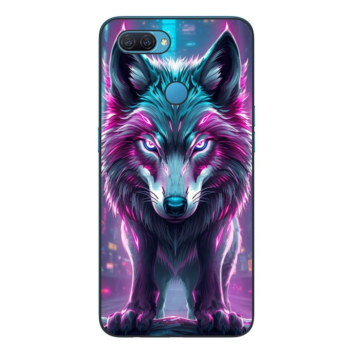 Husa compatibila cu Oppo A12 Silicon Gel Tpu Model Cyberpunk Wolf
