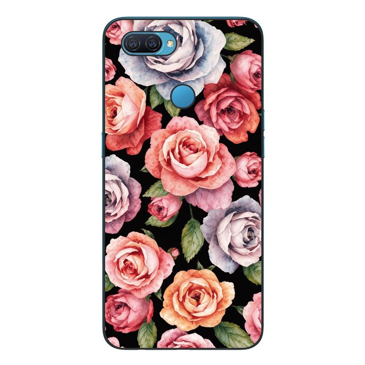 Husa compatibila cu Oppo A12 Silicon Gel Tpu Model Colorfull Roses Pattern
