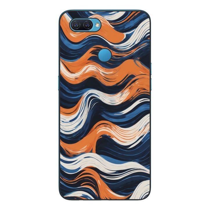 Husa compatibila cu Oppo A12 Silicon Gel Tpu Model Abstract Crazy Orange Waves