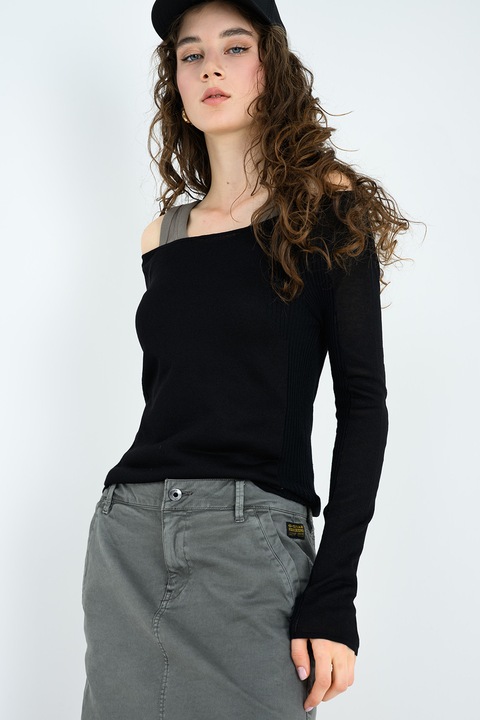 G-STAR, Pulover slim fit Engineered, Negru