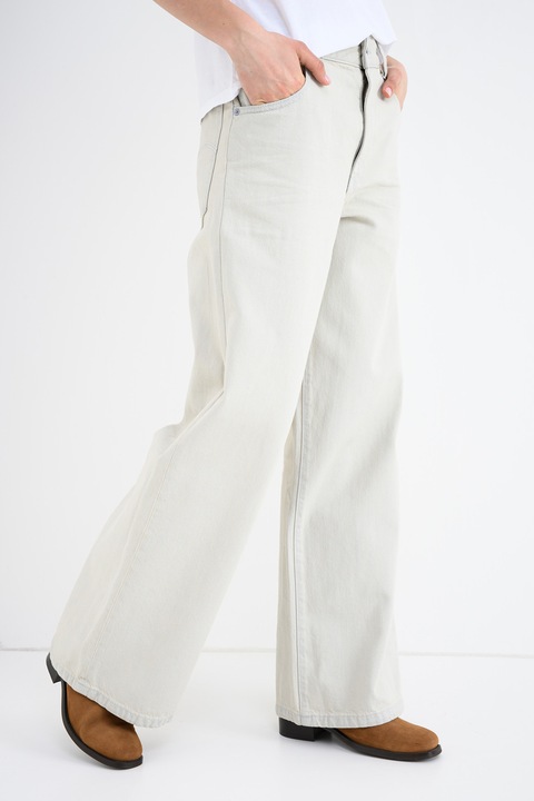 G-STAR, Blugi cu croiala ampla si talie inalta Skater, Bej deschis