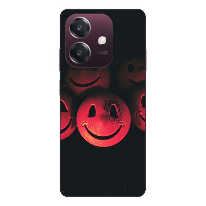 Husa compatibila cu Oppo A40 Silicon Gel Tpu Model Grungy Smiley Faces