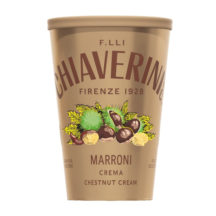 Crema tartinabilă de castane Chiaverini, 320gr, fără gluten, Italia