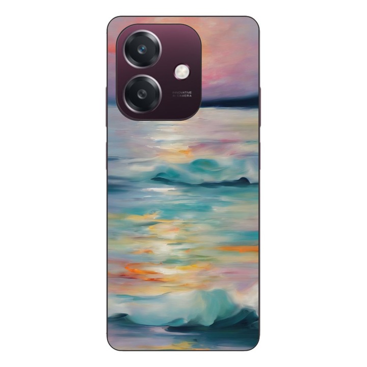 Husa compatibila cu Oppo A40 Silicon Gel Tpu Model Watercolor Sea View