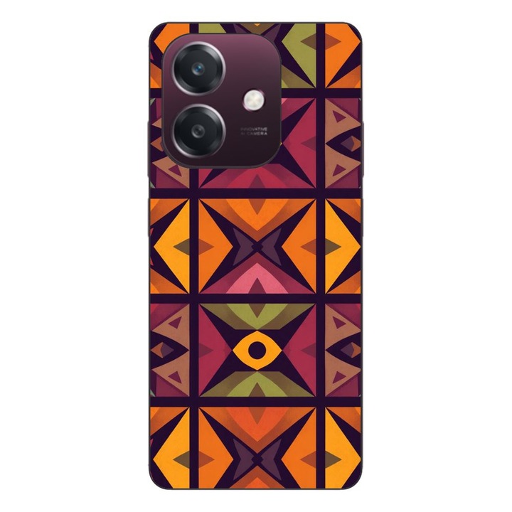 Husa compatibila cu Oppo A40 Silicon Gel Tpu Model Tribal Retro Shapes