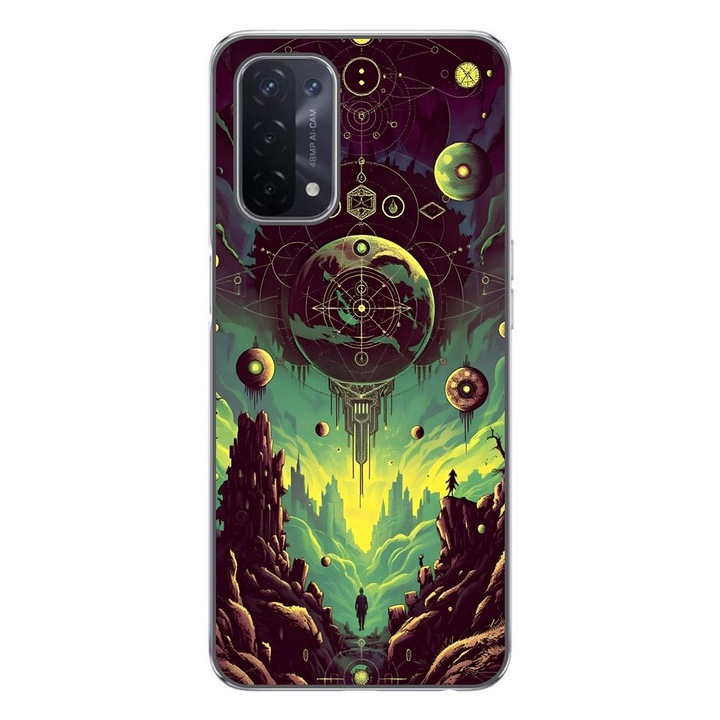 Husa compatibila cu Oppo A54 5G, A74 5G Silicon Gel Tpu Model Mystical Planet