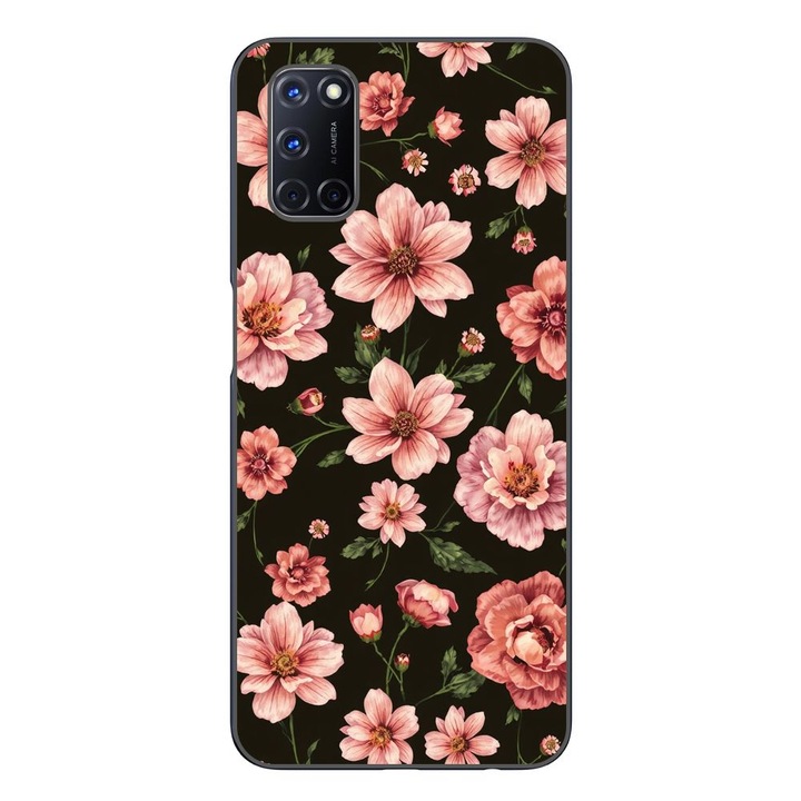 Husa compatibila cu Oppo A72 Silicon Gel Tpu Model Pink Spring Flowers