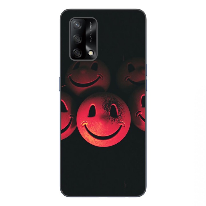 Husa compatibila cu Oppo A74 4G Silicon Gel Tpu Model Grungy Smiley Faces