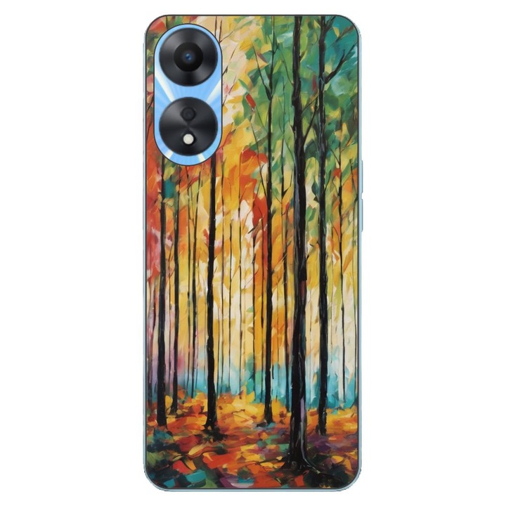 Husa compatibila cu Oppo A78 4G (CPH2565) Silicon Gel Tpu Model Colored Forest Art
