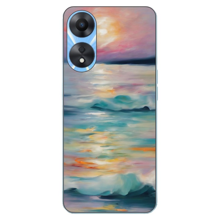 Husa compatibila cu Oppo A78 4G (CPH2565) Silicon Gel Tpu Model Watercolor Sea View