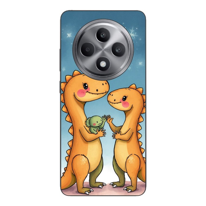 Husa compatibila cu Oppo Reno12 FS Silicon Gel Tpu Model Dino Cute Family