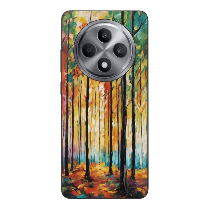 Husa compatibila cu Oppo Reno12 FS Silicon Gel Tpu Model Colored Forest Art