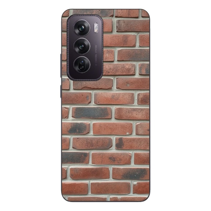 Husa compatibila cu Oppo Reno12 Pro Silicon Gel Tpu Model Brick Wall
