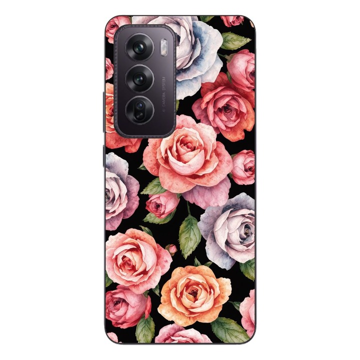 Husa compatibila cu Oppo Reno12 Pro Silicon Gel Tpu Model Colorfull Roses Pattern