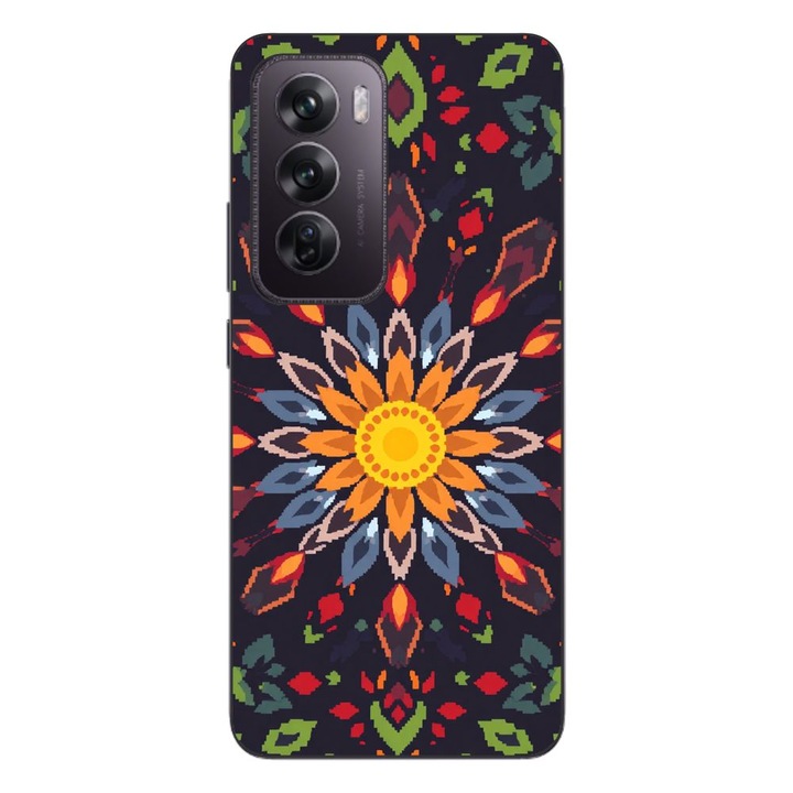 Husa compatibila cu Oppo Reno12 Pro Silicon Gel Tpu Model Pixel Art Sun Mistery