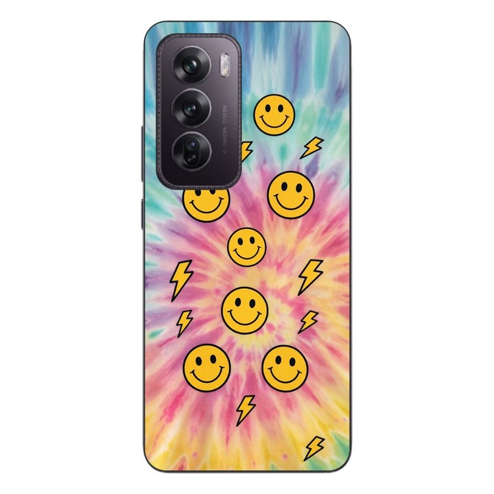 Husa compatibila cu Oppo Reno12 Pro Silicon Gel Tpu Model Retro Smiley Faces
