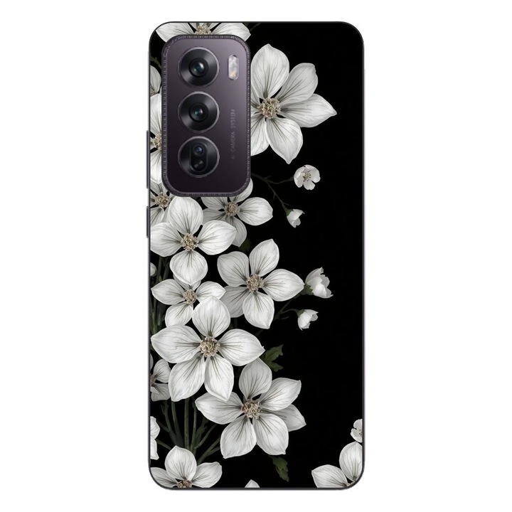 Husa compatibila cu Oppo Reno12 Pro Silicon Gel Tpu Model Pure White Flowers