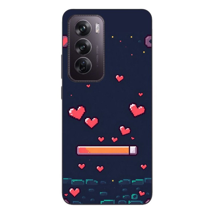 Husa compatibila cu Oppo Reno12 Pro Silicon Gel Tpu Model Pixelated Healthbar