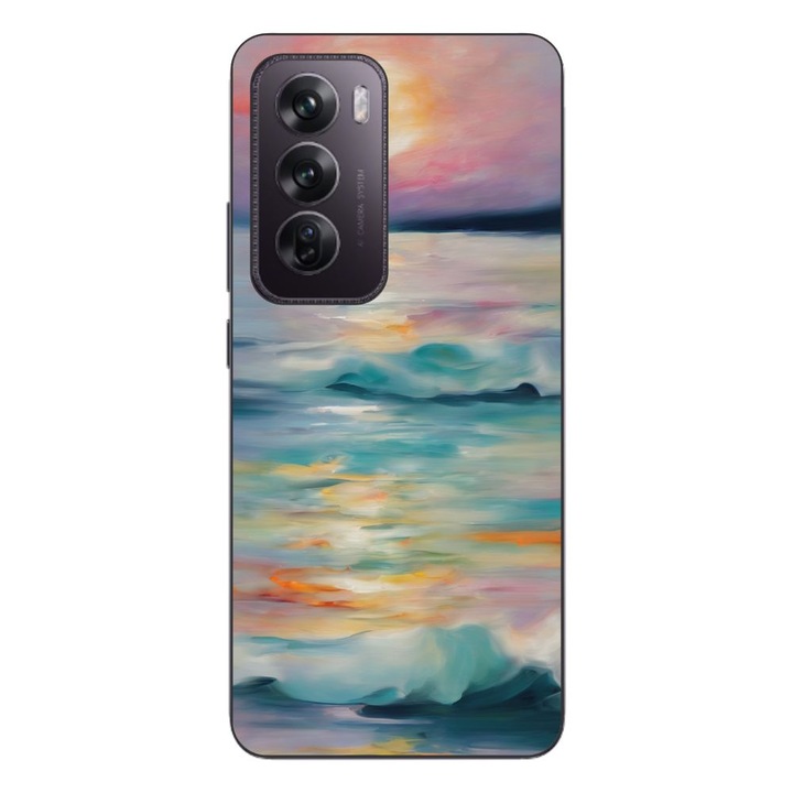 Husa compatibila cu Oppo Reno12 Pro Silicon Gel Tpu Model Watercolor Sea View