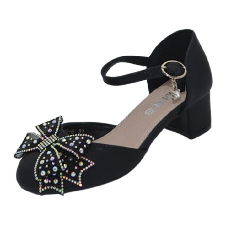 Pantofi eleganti, cu toc, pentru fete, MRS M2025N-6, Negru 127960