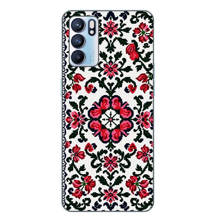 Husa compatibila cu Oppo Reno6 5G Silicon Gel Tpu Model Traditional Knit Design