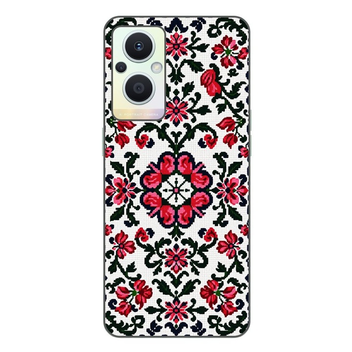 Husa compatibila cu Oppo Reno7 Lite Silicon Gel Tpu Model Traditional Knit Design