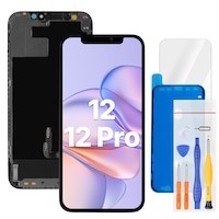 Display Pentru iPhone 12/12 Pro, Cu Rama, Negru, Inlocuirea ecranului LCD, Digitizor Tactil, Cu Trusa De Scule Gratuita