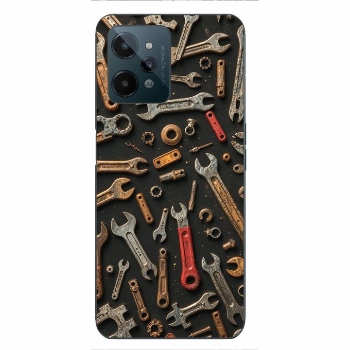 Husa compatibila cu Realme C31 Silicon Gel Tpu Model Mechanic Tools Pattern