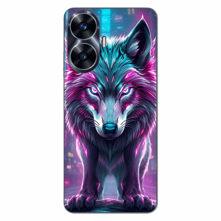 Husa compatibila cu Realme C55 Silicon Gel Tpu Model Cyberpunk Wolf