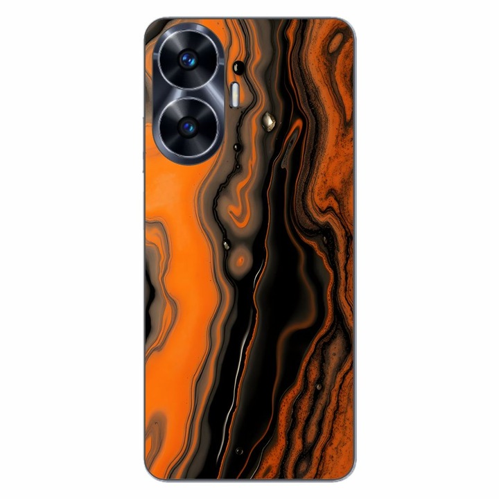 Husa compatibila cu Realme C55 Silicon Gel Tpu Model Metallic Lava Flow Pattern