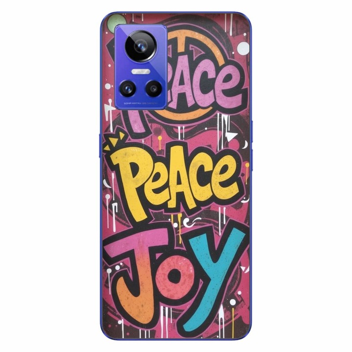 Husa compatibila cu Realme GT Neo 3 Silicon Gel Tpu Model Peace and Joy Graffiti