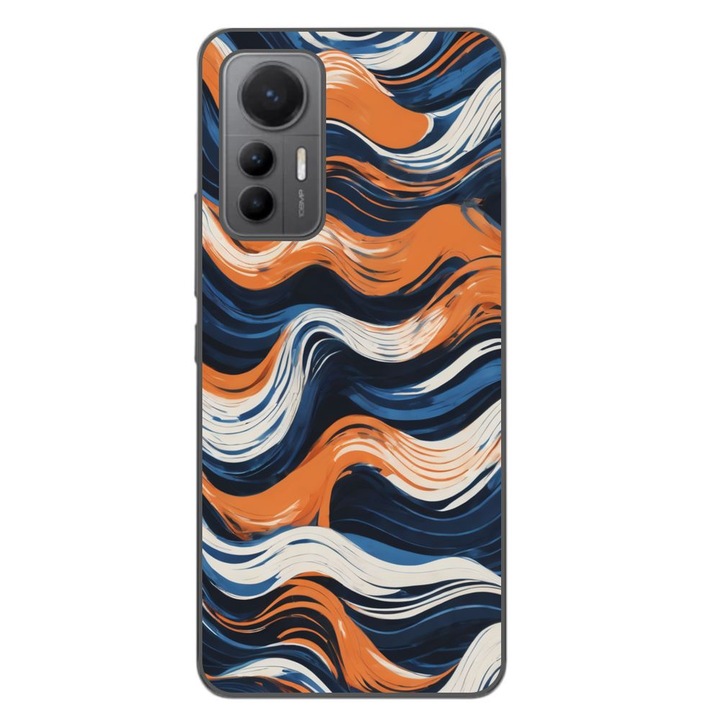 Husa compatibila cu Xiaomi 12 Lite Silicon Gel Tpu Model Abstract Crazy Orange Waves