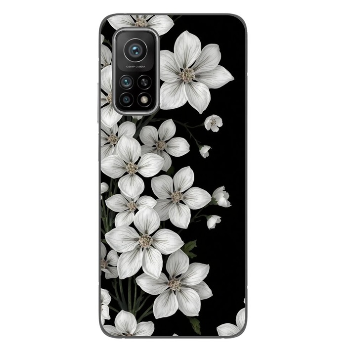 Husa compatibila cu Xiaomi 10T Pro 5G Silicon Gel Tpu Model Pure White Flowers