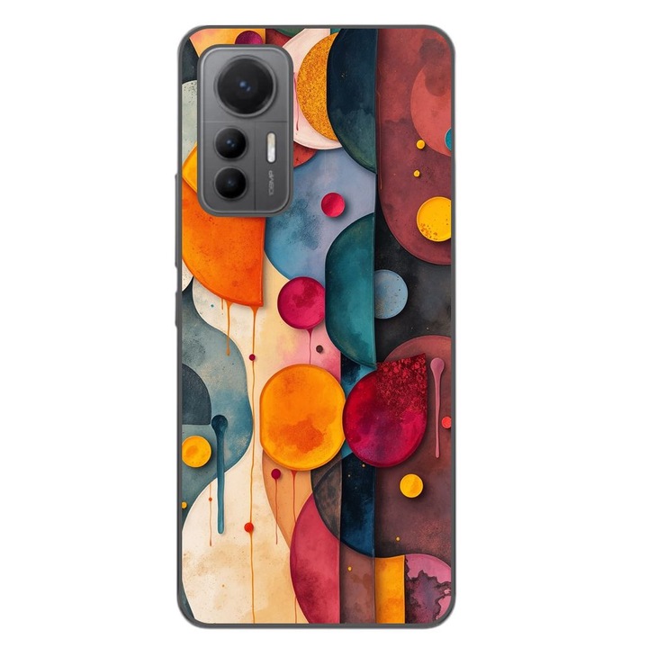 Husa compatibila cu Xiaomi 12 Lite Silicon Gel Tpu Model Abstract Shapes and Colors