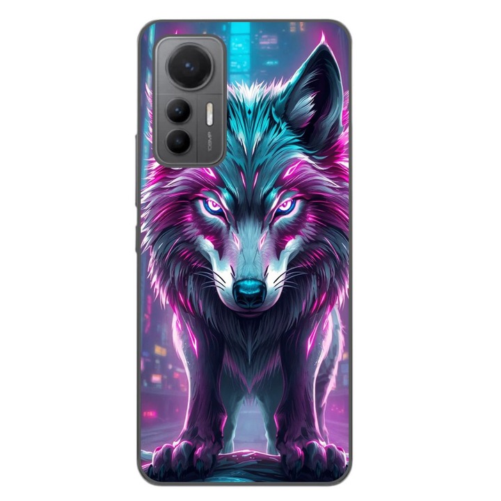 Husa compatibila cu Xiaomi 12 Lite Silicon Gel Tpu Model Cyberpunk Wolf