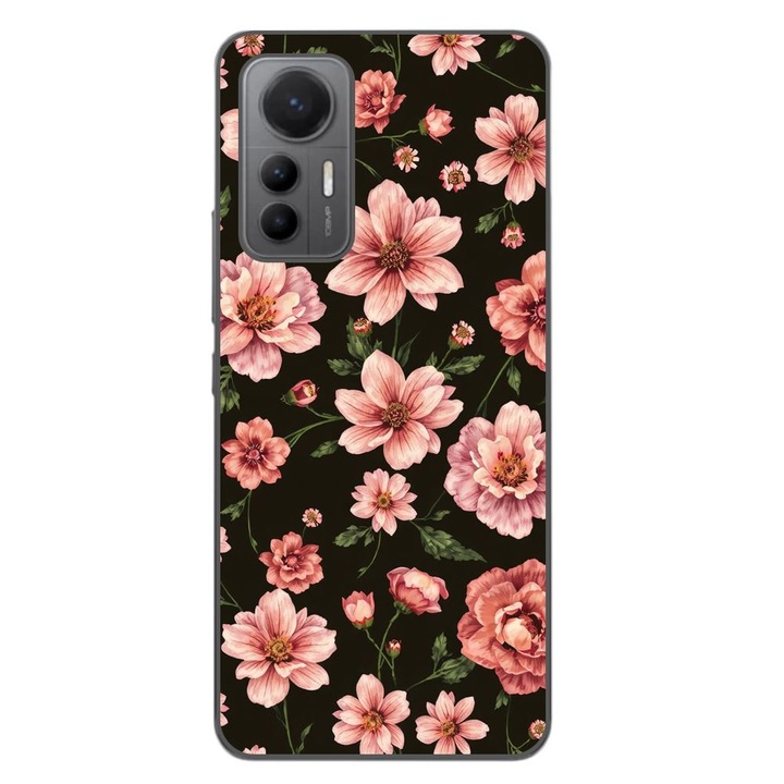 Husa compatibila cu Xiaomi 12 Lite Silicon Gel Tpu Model Pink Spring Flowers
