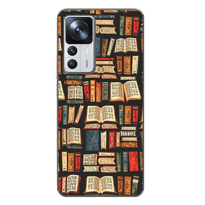 Husa compatibila cu Xiaomi 12T, 12T Pro Silicon Gel Tpu Model Books Pattern