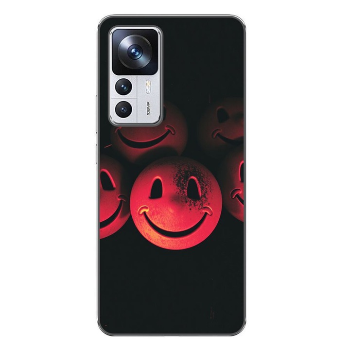 Husa compatibila cu Xiaomi 12T, 12T Pro Silicon Gel Tpu Model Grungy Smiley Faces