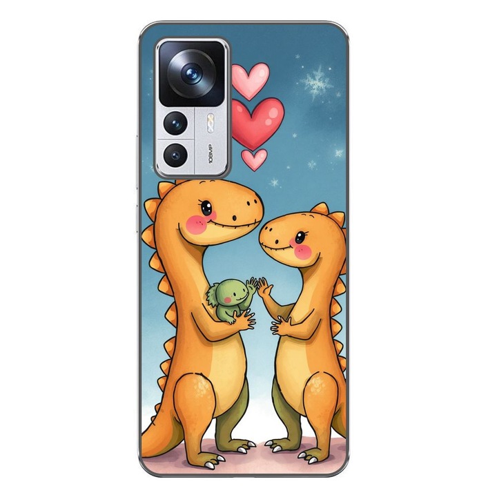 Husa compatibila cu Xiaomi 12T, 12T Pro Silicon Gel Tpu Model Dino Cute Family
