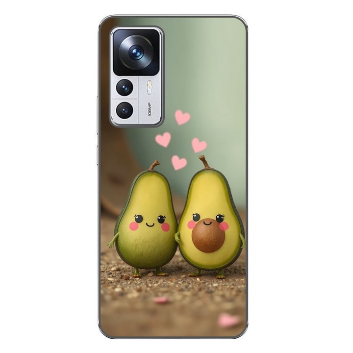 Husa compatibila cu Xiaomi 12T, 12T Pro Silicon Gel Tpu Model Kawaii Avocados in Love